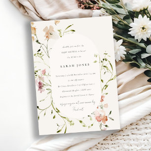 Invitación Soft Rubor Meadow Watercolor Floral Baby Shower