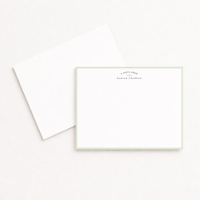 Invitación Soft Sage Green Border Personalized Note Card (Subido por el creador)