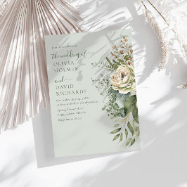 Invitación Soft Sage Green Botanical Minimal Wedding