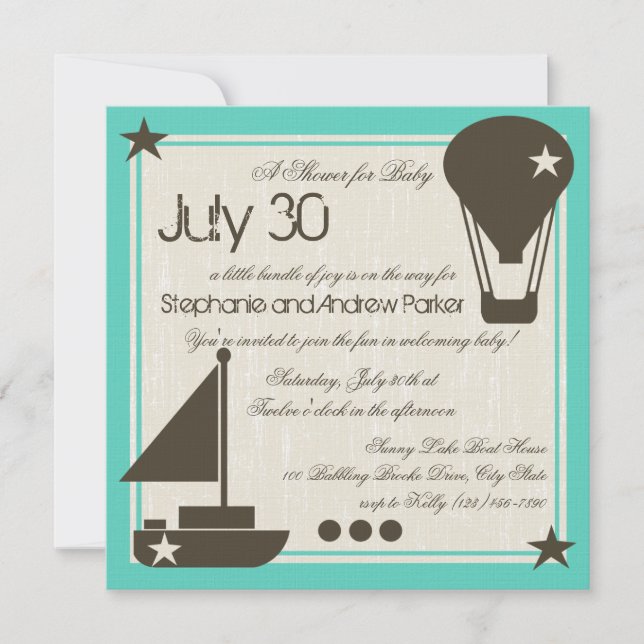 Invitación Soft Sails Baby Shower (Anverso)