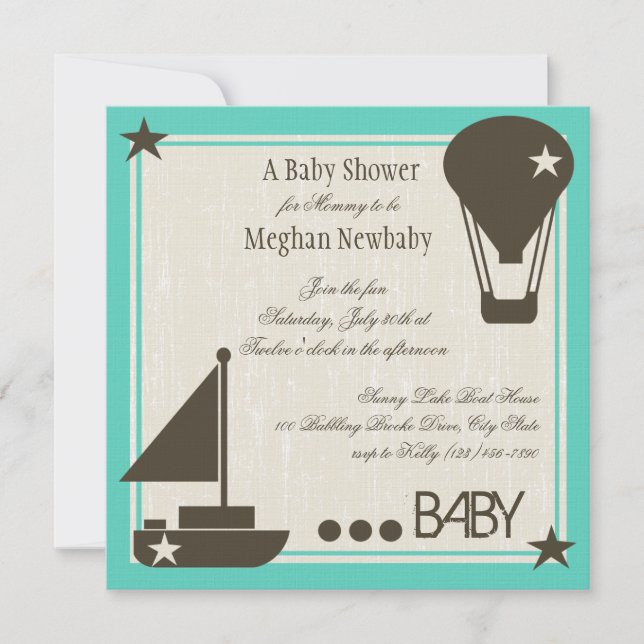 Invitación Soft Sails Baby Shower (Anverso)