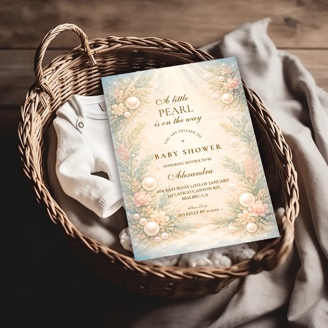 Invitación Soft Seaside Pearl Storybook Baby Shower (Subido por el creador)