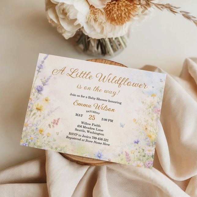Invitación Soft Spring Wildflower Meadow Baby in Bloom (Subido por el creador)