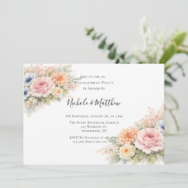 Invitación Soft Watercolor Floral Engagement Party