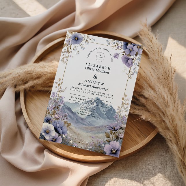 Invitación Soft Wildflower Mountain Wedding (Subido por el creador)