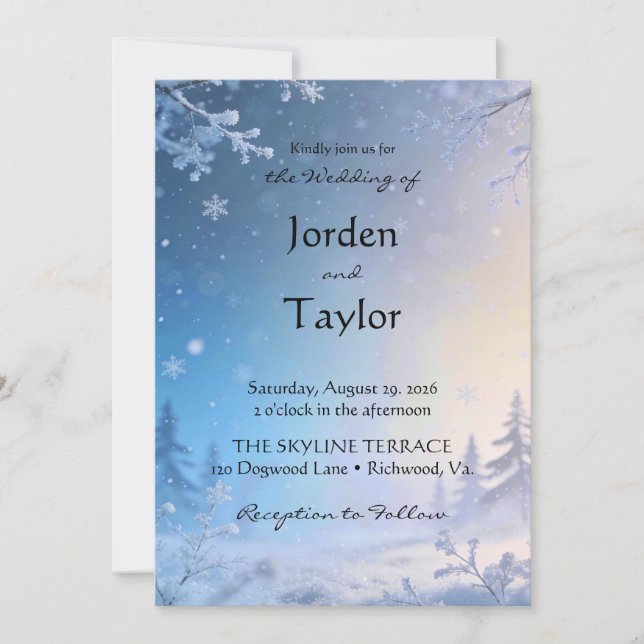 Invitación Soft Winter Daydream  (Anverso)