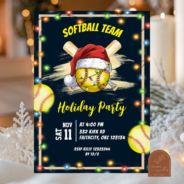 Invitación softball holiday party (Subido por el creador)