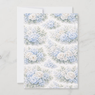 Invitación SoftBlue Floral Pattern Elegant Romantic Botanical