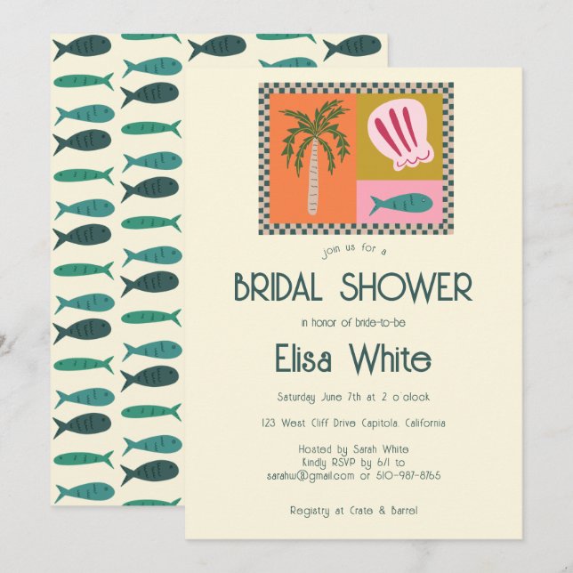 Invitación Soiree Bridal Shower Moderna PERSONALIZADO Cute (Anverso / Reverso)