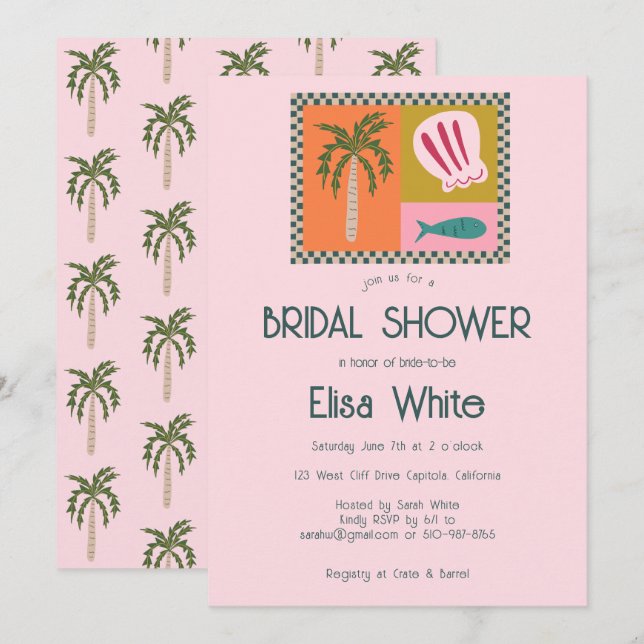 Invitación Soiree Bridal Shower Moderna PERSONALIZADO Cute (Anverso / Reverso)