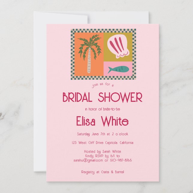 Invitación Soiree Bridal Shower Moderna PERSONALIZADO Cute (Anverso)