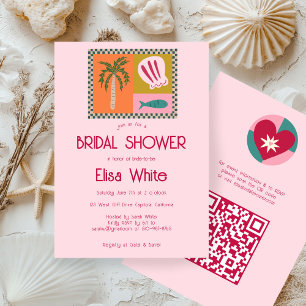 Invitación Soiree Bridal Shower Moderna PERSONALIZADO Cute QR