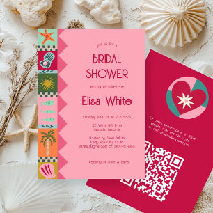 Invitación Soiree Bridal Shower Moderna PERSONALIZADO Cute QR
