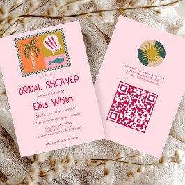 Invitación Soiree Bridal Shower Moderna PERSONALIZADO Cute QR