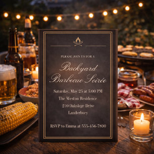 Invitación Soirée de BBQ en el patio trasero