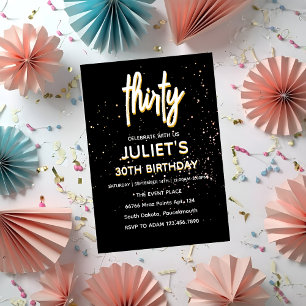 Invitación Soiree minimalista en blanco treinta y treinta año