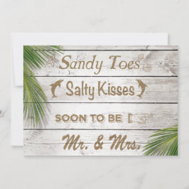 Invitación Sol besó sandy toes salados besos ducha de pareja