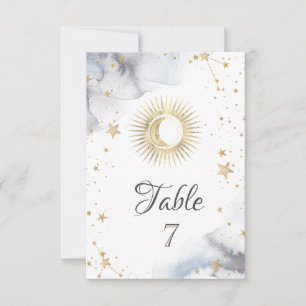 Invitación Sol celeste, luna, estrellas