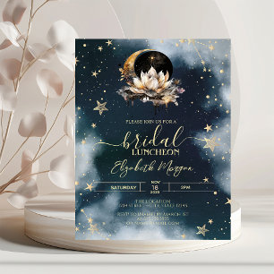 Invitación Sol Celeste,Luna,Estrellas Loto Noche Cielo Nupcia