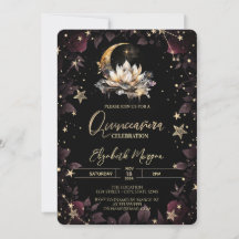 Sol celeste, luna, estrellas Rosas Quinceanera