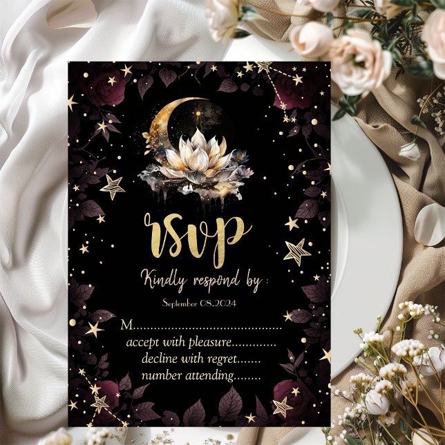 Invitación Sol Celestial,Rosas de Luna y Estrellas Cielo Noct (Subido por el creador)