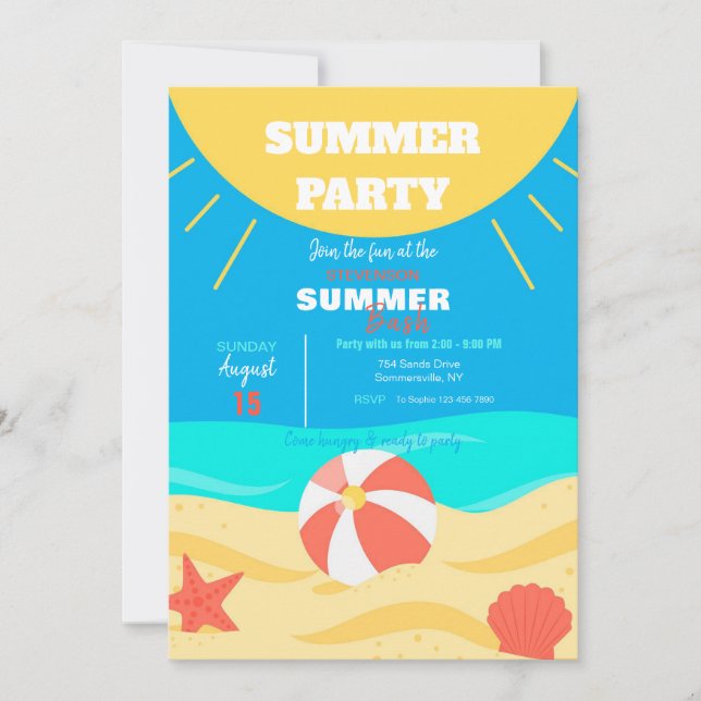 Invitación Sol de Verano (Anverso)