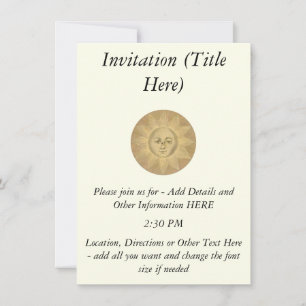 Invitación Sol - Detalle solar del mapa antiguo, alrededor de