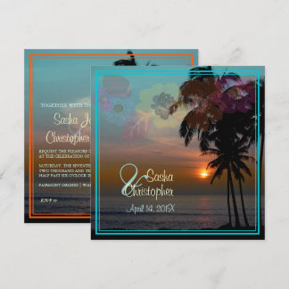 INVITACIÓN SOL HAWAIANO/PLAYA/LUAU/INVITACIONES