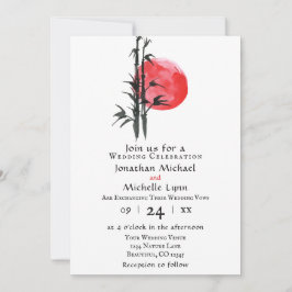 Invitación Sol japonés y bambú todo en un Boda