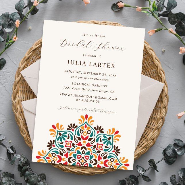 Invitación Sol Naciente Boho Floral Rústico Mandala Boda (Subido por el creador)