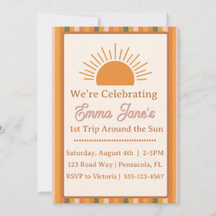 Invitación Sol Retro - Primer viaje alrededor del Sol