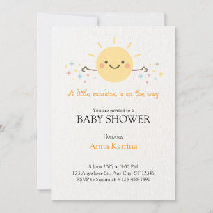 Invitación Sol sonriente feliz con magia brillante