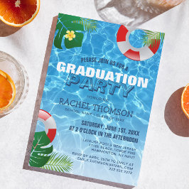 Invitación ¡Sol y Éxito! Fiesta de Graduación en la Piscina