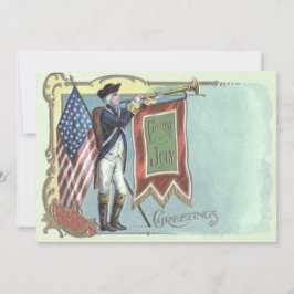Invitación Soldado de la Guerra de Independencia Bandera Amer
