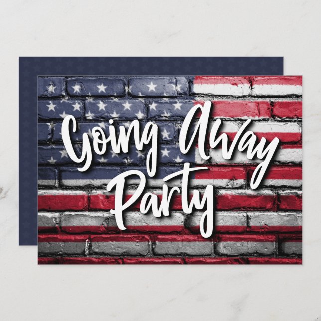 Invitación Soldado se va Fiesta Patriótico (Anverso / Reverso)