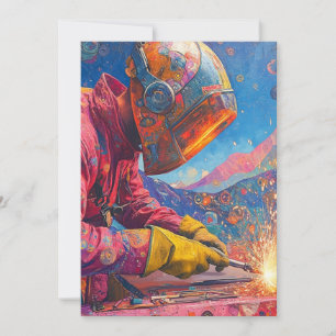 Invitación Soldadora cósmica - Impresión de arte de soldadura
