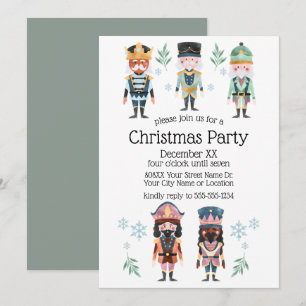 Invitación Soldados de juguete rompenueces de Navidad