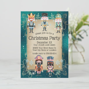 Invitación Soldados de juguete rompenueces de Navidad en verd