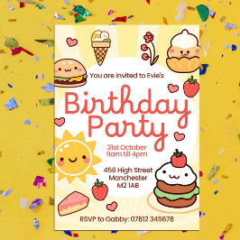 Invitación soleada para cumpleaños.