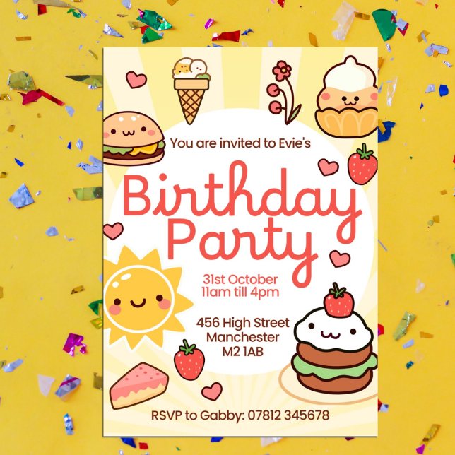 Invitación soleada para cumpleaños.   (Subido por el creador)