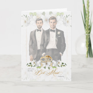 Invitación Solicitud de acompañante de boda gay para dos novi