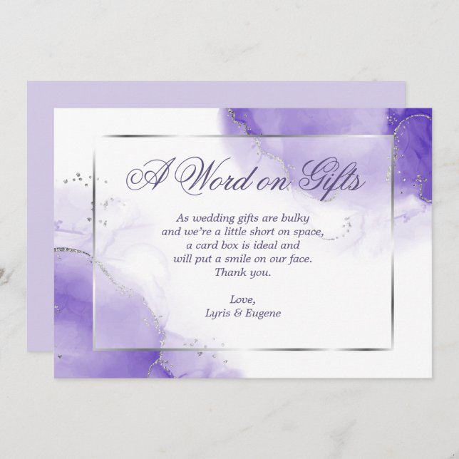 Invitación Solicitud de Amethyst Purple Card Box (Anverso / Reverso)