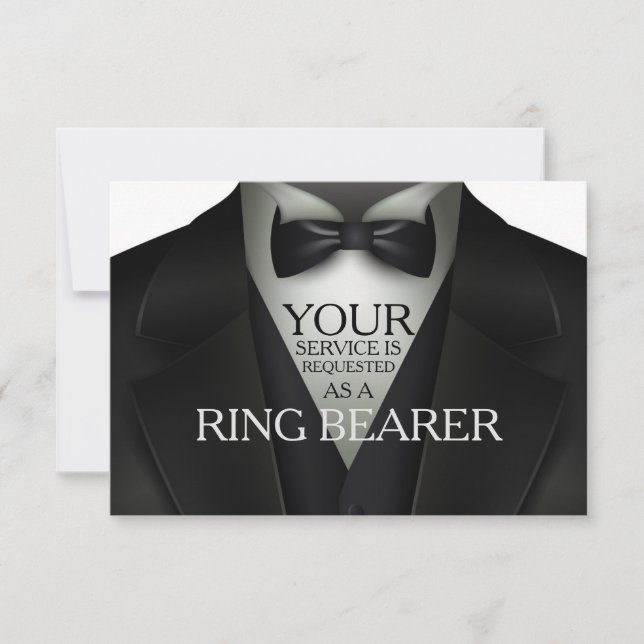 Invitación Solicitud de fiesta de casamiento de Tuxedo (Anverso)