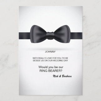 Invitación Solicitud de Groomsman de Tie de Bow de seda negra