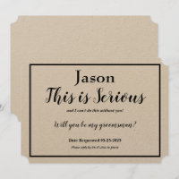Solicitud de Groomsman Esta opción es Nombre serio