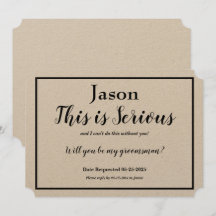 Solicitud de Groomsman Esta opción es Nombre serio