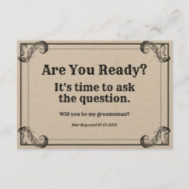 Invitación Solicitud de Groomsman Vintage está listo