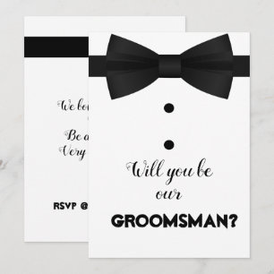 Invitación Solicitud de guión de pincel de groomsman moderno