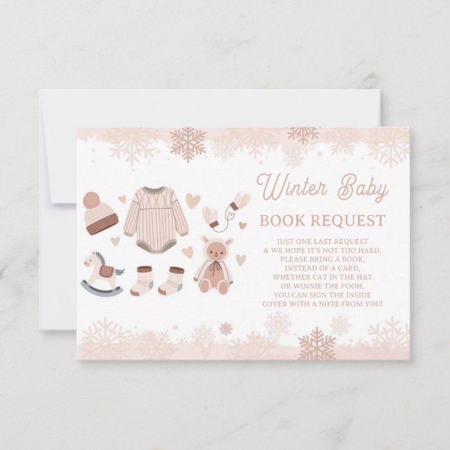 Invitación Solicitud de libro Baby Shower neutral es frío afu (Anverso)