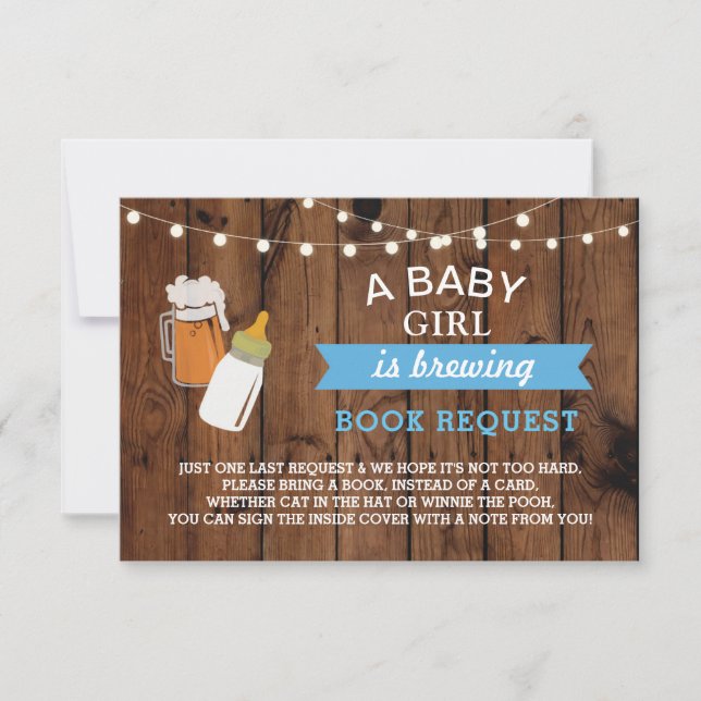 Invitación Solicitud de libro Botella de cerveza Baby Shower  (Anverso)
